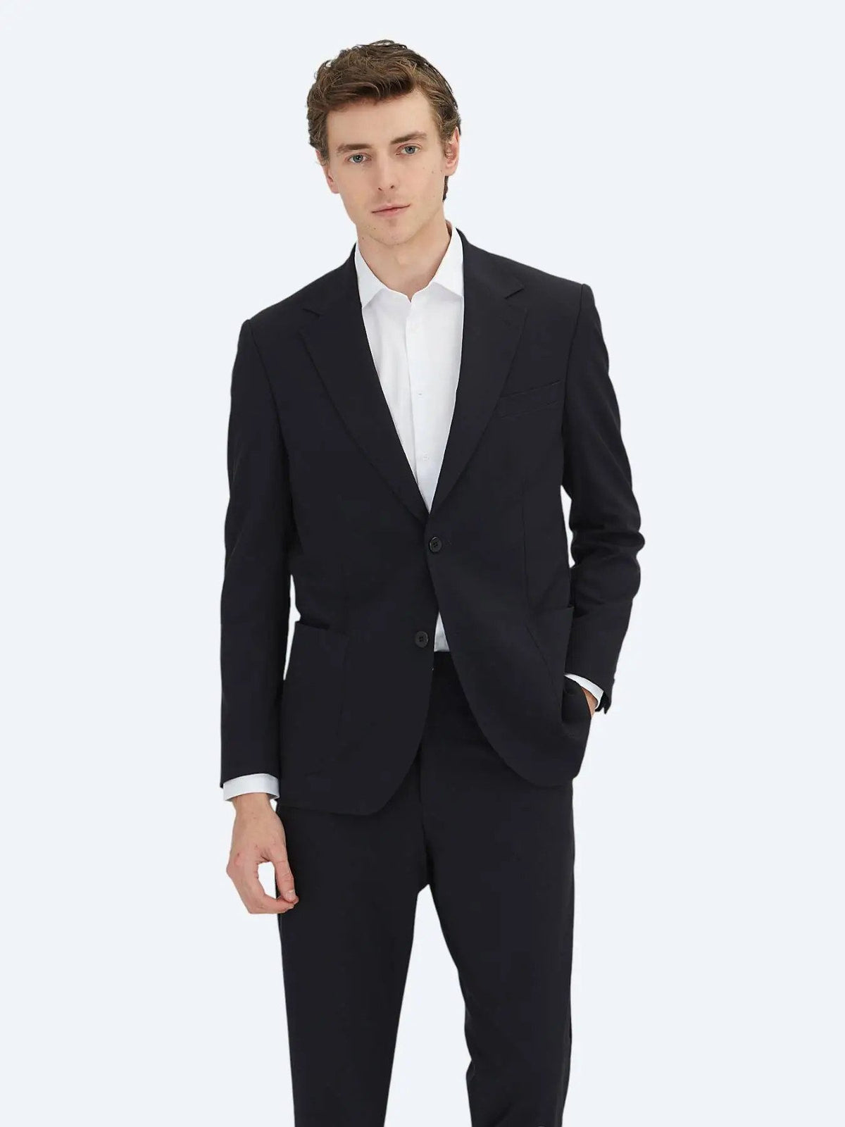 Schwarzer schlichter Anzug, Modern Fit