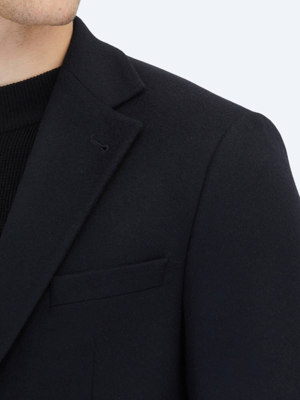 Schwarze moderne Wollmischjacke