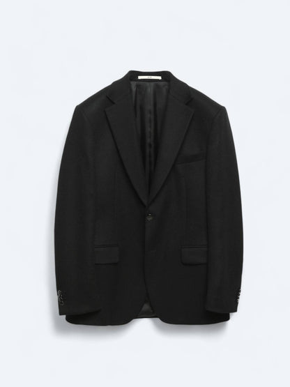 Schwarze moderne Wollmischjacke