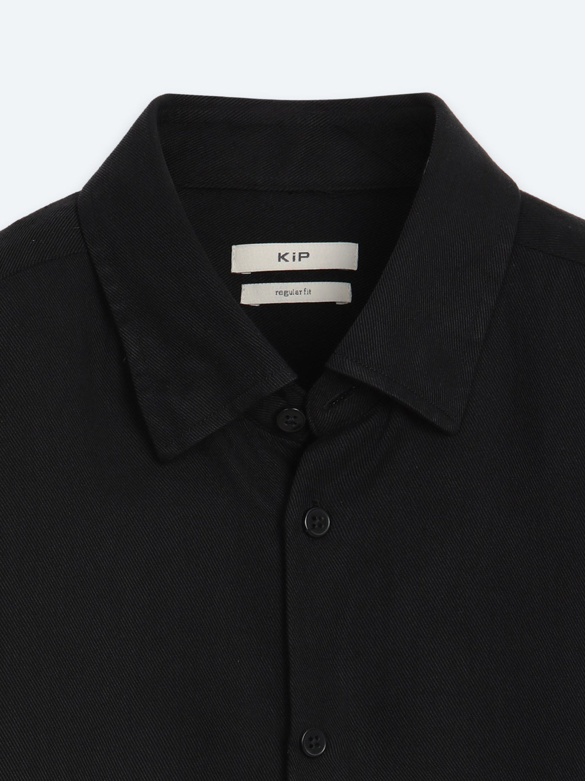 KİP Schwarzes Regular Fit Casual Hemd