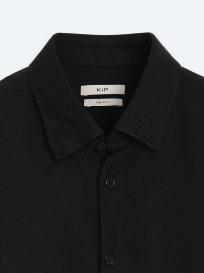 Schwarzes Regular Fit Casual Hemd