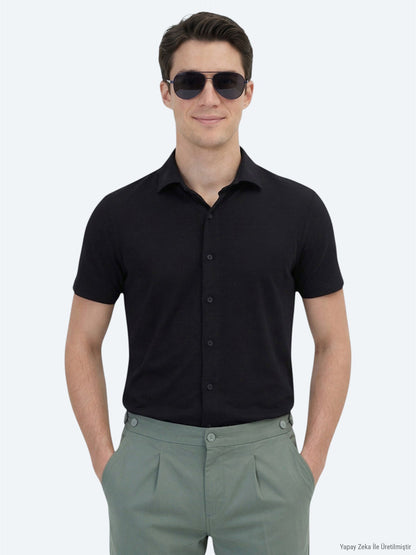 Einfaches Regular Fit Freizeithemd
