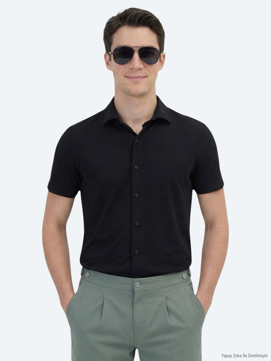 Einfaches Regular Fit Freizeithemd