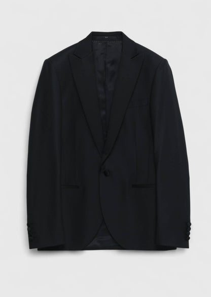 Schwarzer Slim Fit Smoking mit Doppelreihe