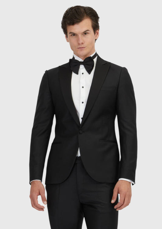 Schwarzer Slim Fit Smoking mit Doppelreihe