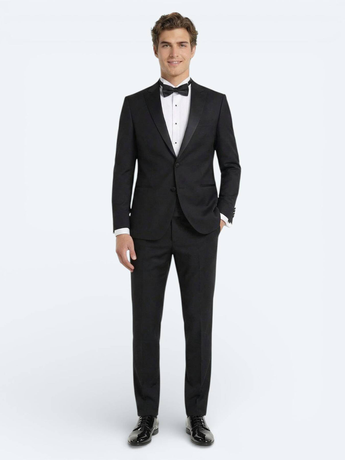 Schwarzer Slim Fit Smoking mit Doppelreihe