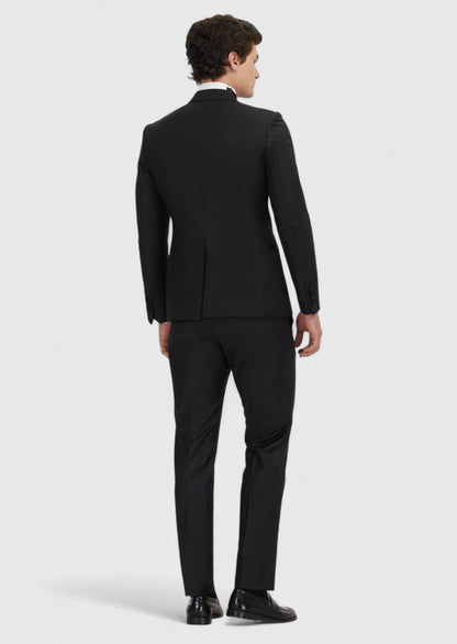 Schwarzer Slim Fit Smoking mit Doppelreihe