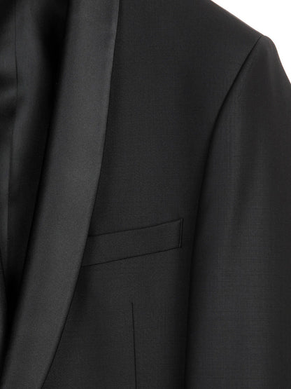Schlichter, modischer Slim-Fit-Anzug aus Wollmischung