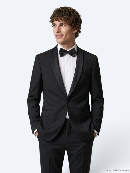 Schlichter, modischer Slim-Fit-Anzug aus Wollmischung