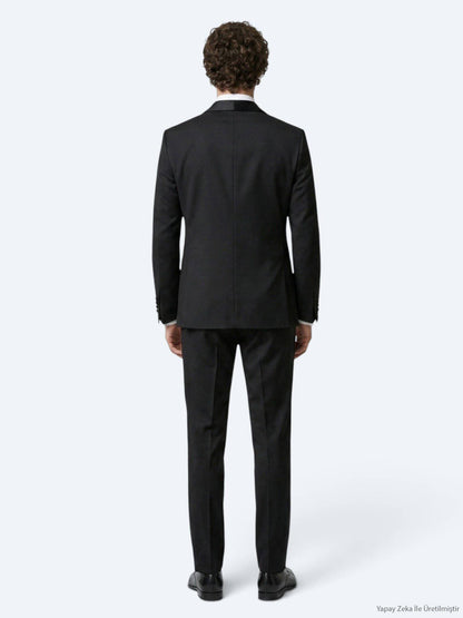 Schlichter, modischer Slim-Fit-Anzug aus Wollmischung