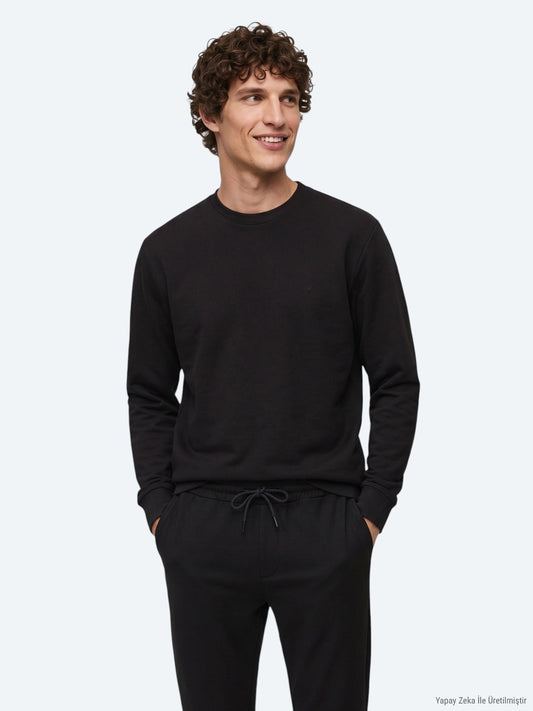 Schwarzes schlichtes Sweatshirt