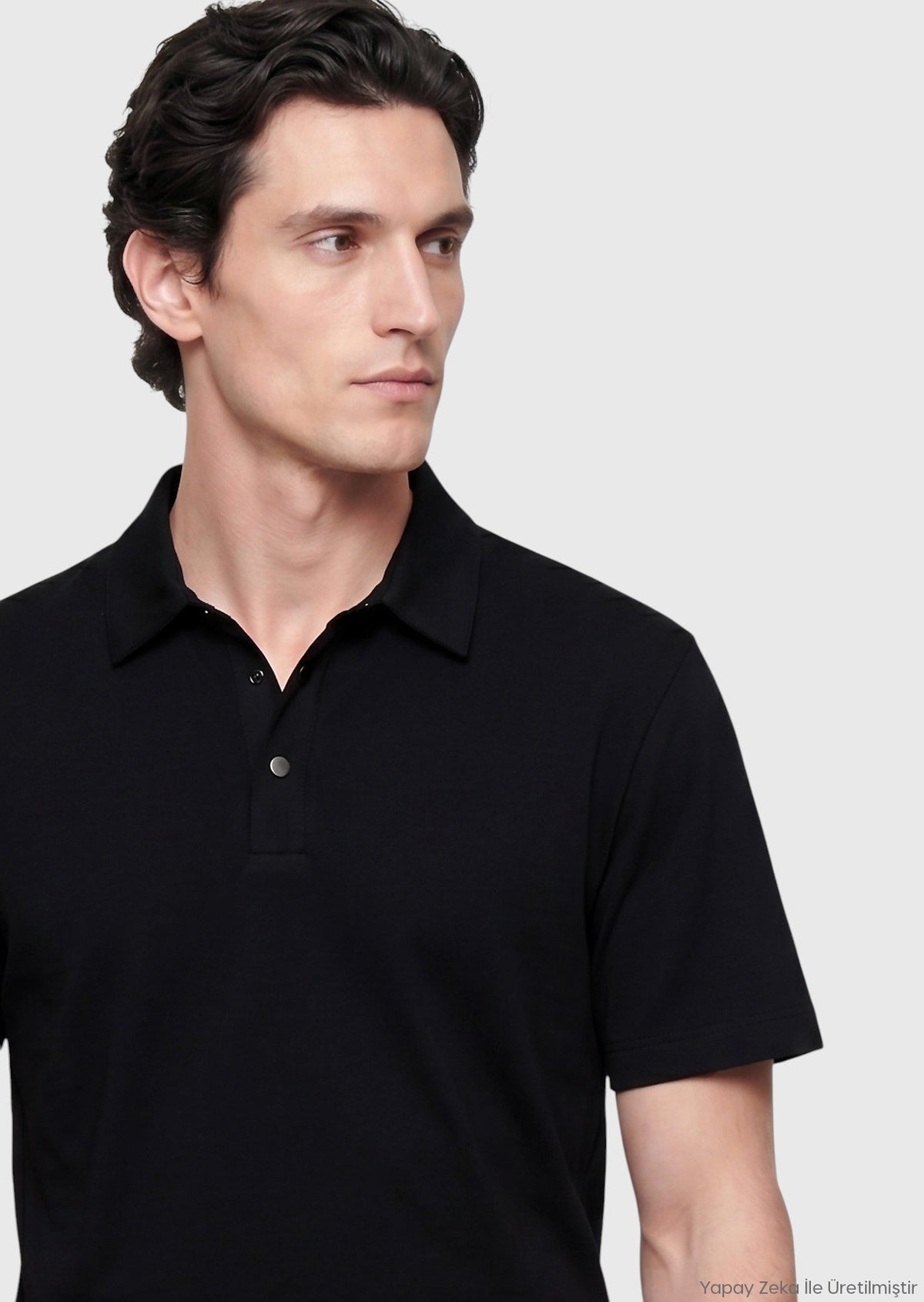 Ramsey Einfarbiges Polo-Shirt Siyah