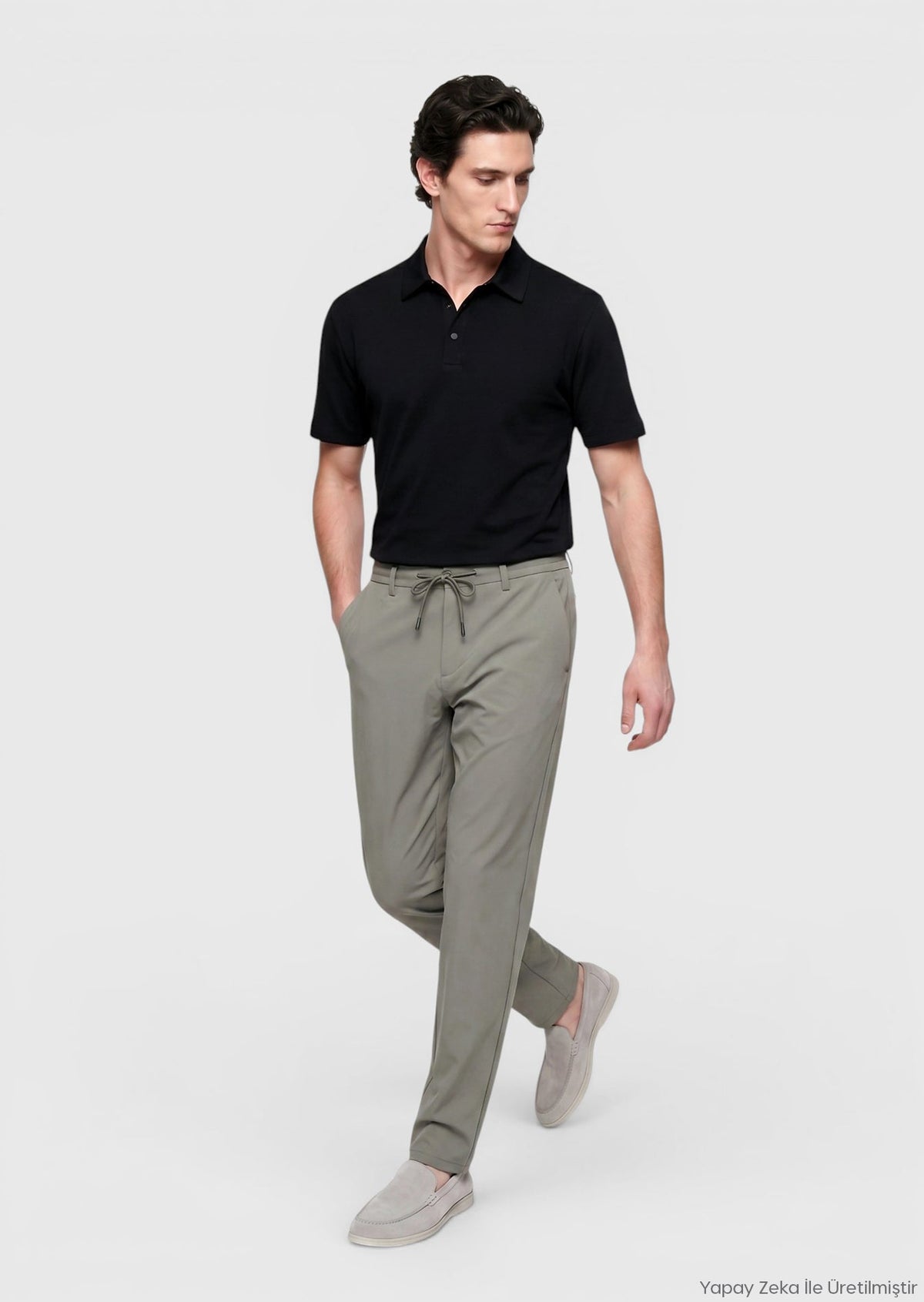 Ramsey Einfarbiges Polo-Shirt Siyah