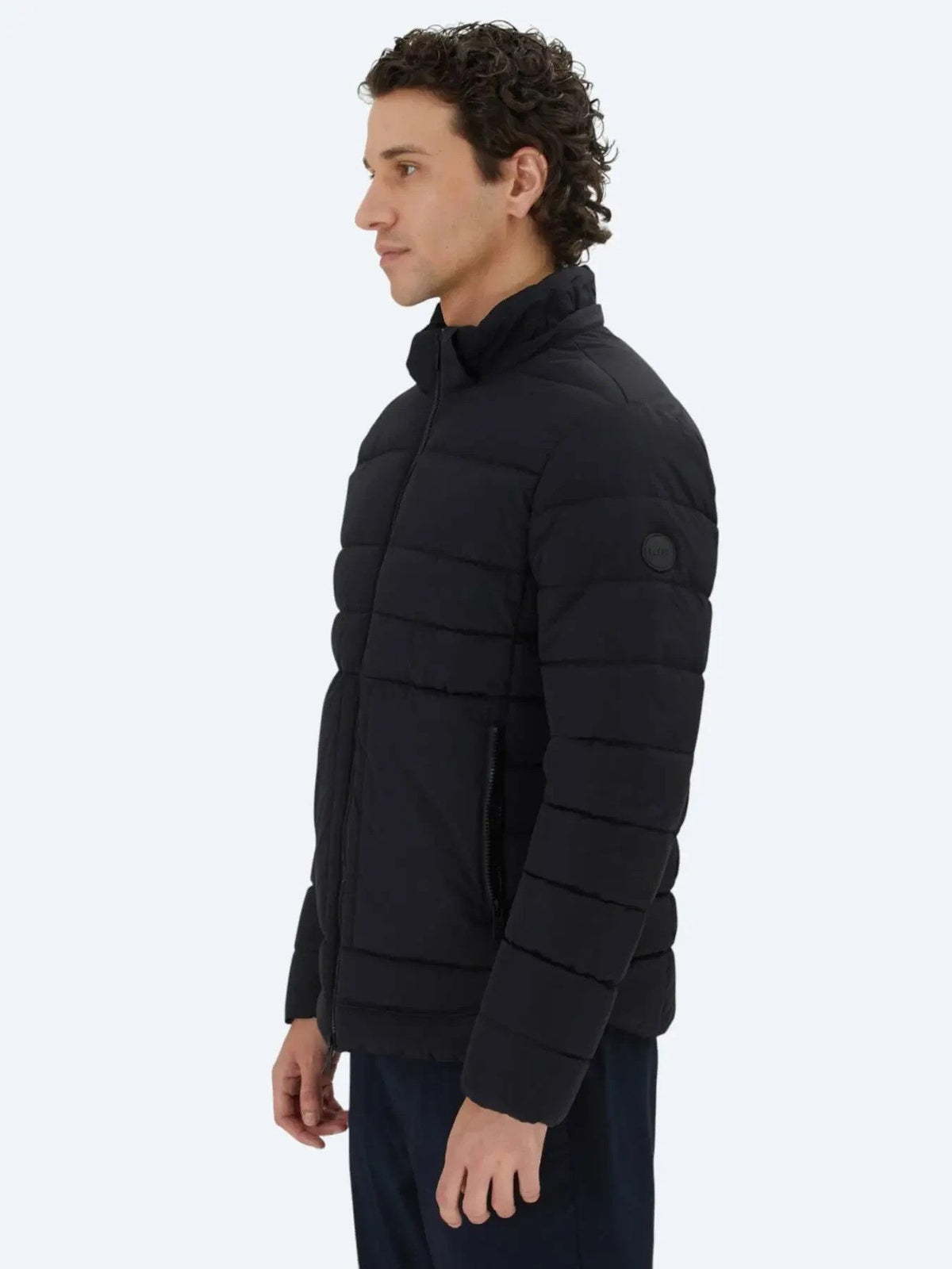 Schwarzer Regular Fit Kapuzenmantel