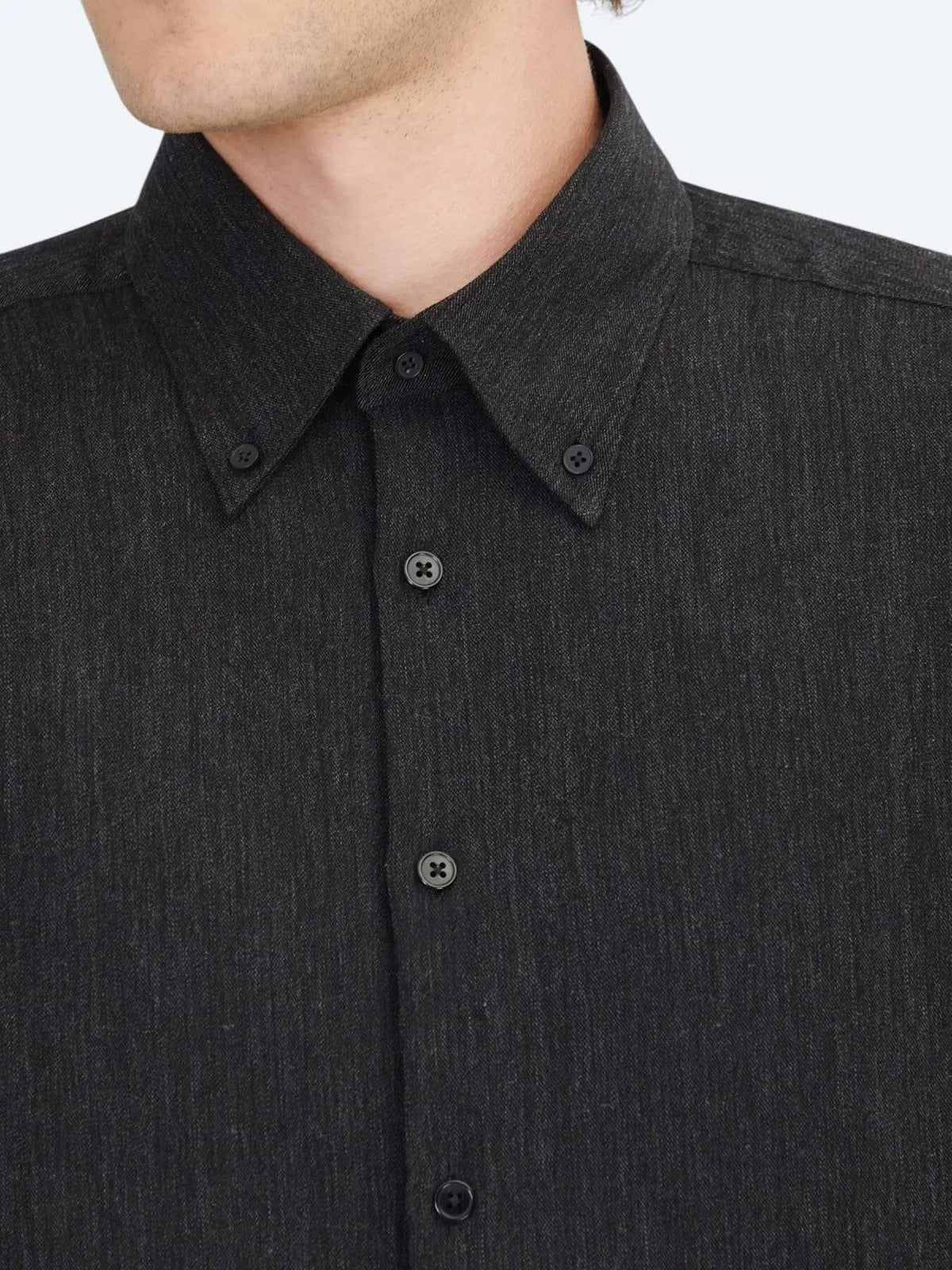Schwarzes Regular Fit Webhemd