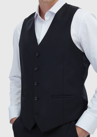 Schwarze Slim Fit Weste mit Schmetterlingskragen