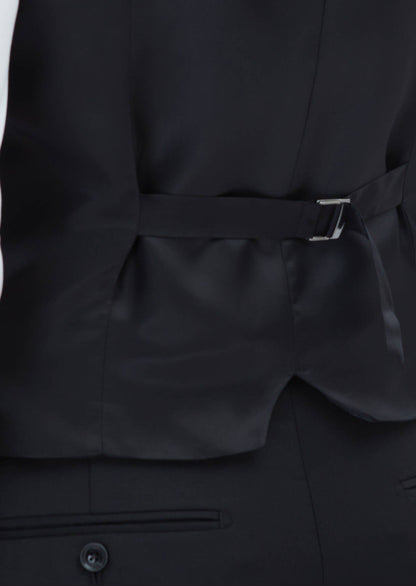 Schwarze Slim Fit Weste mit Schmetterlingskragen