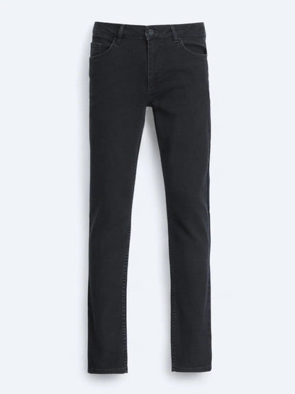 Schwarze Slim Fit Denim-Hose aus Baumwolle