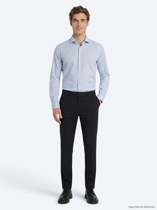 Klassische Wollmischung Anzugshose