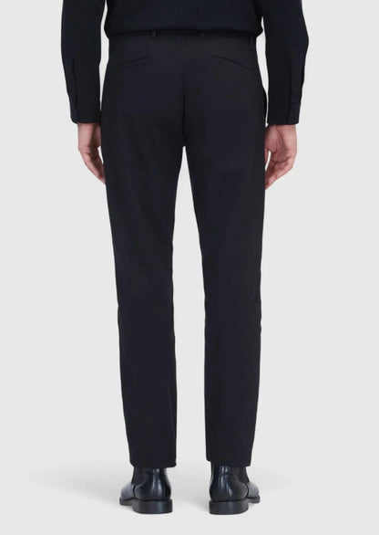 Schwarze Freizeithose aus Baumwollmischgewebe in regulärer Passform