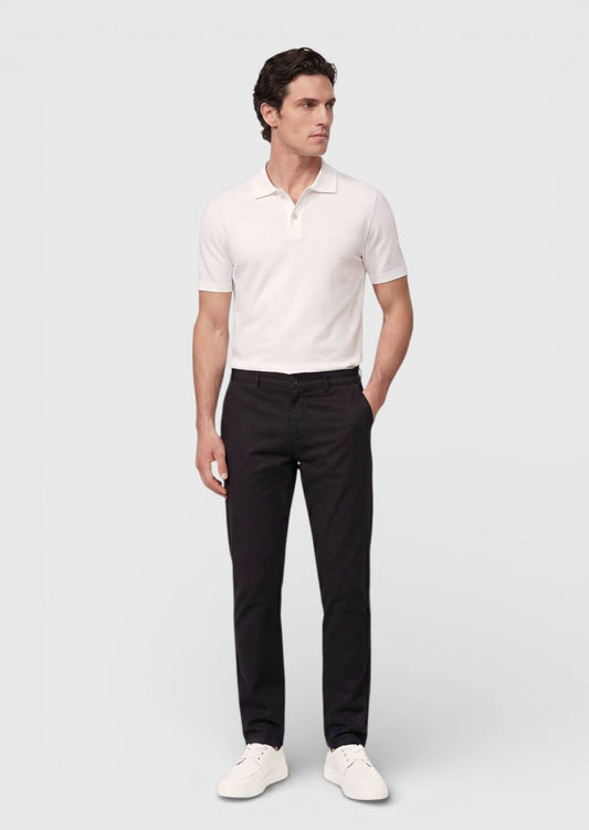 Schwarze Velours Regular Fit Baumwollhose