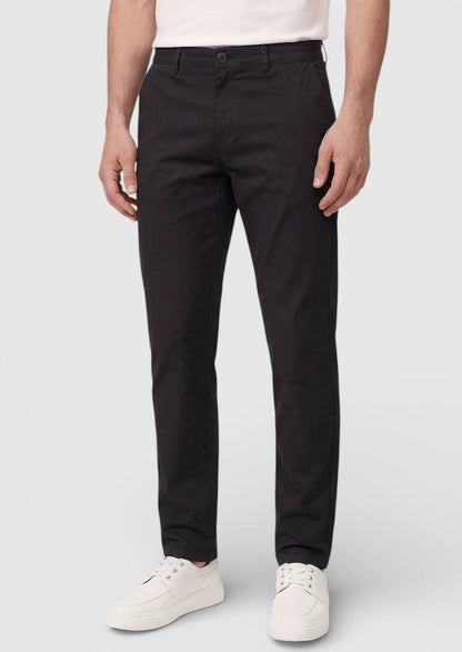 Schwarze Velours Regular Fit Baumwollhose