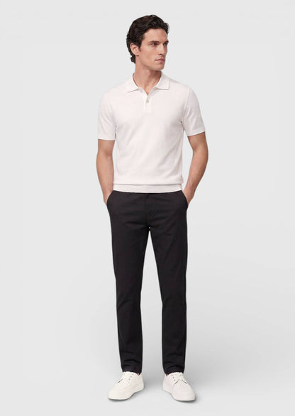 Schwarze Velours Regular Fit Baumwollhose