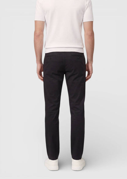 Schwarze Velours Regular Fit Baumwollhose