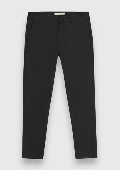 Schwarze Velours Regular Fit Baumwollhose