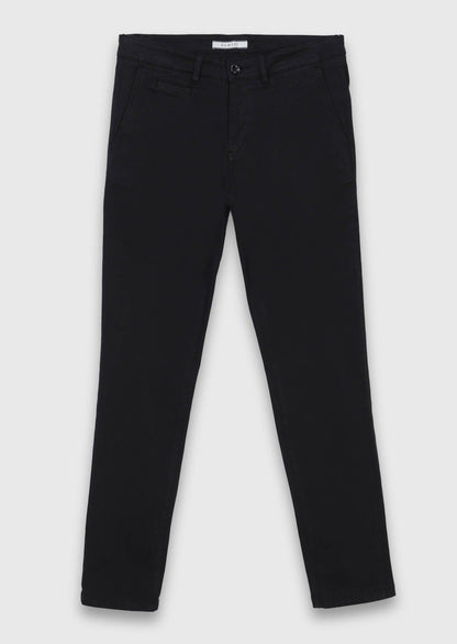 Schwarze Velours Regular Fit Baumwollhose