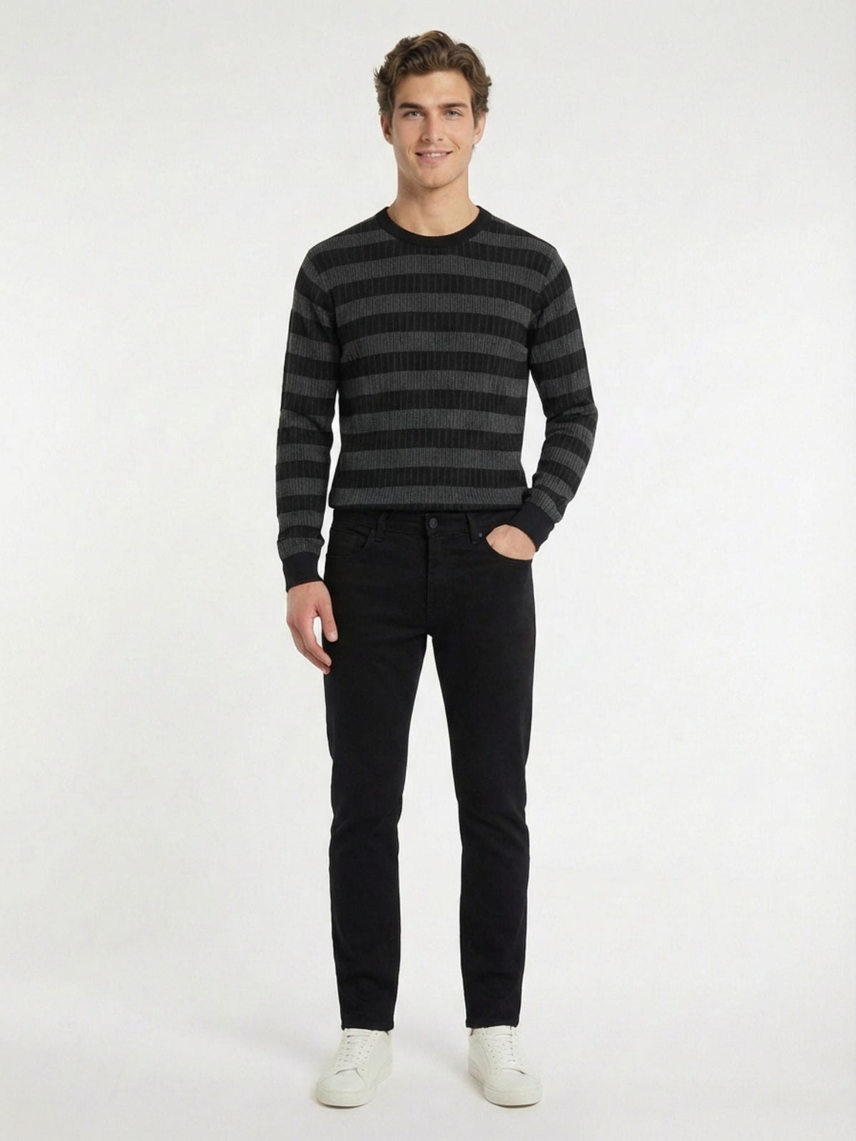 Schwarze Velours Casual Baumwollhose