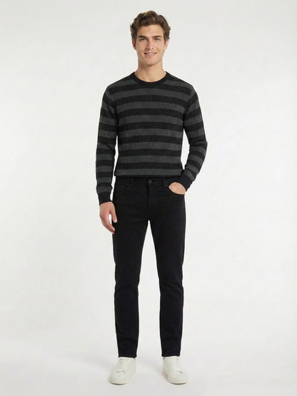 Schwarze Velours Casual Baumwollhose