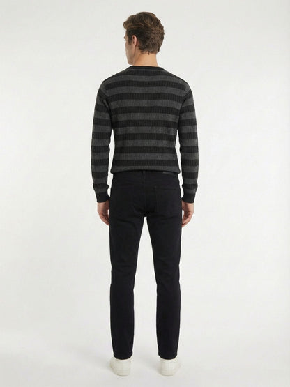 Schwarze Velours Casual Baumwollhose