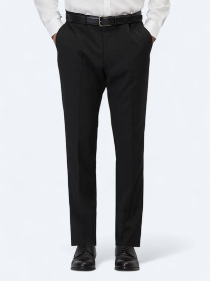 Schlanke schwarze Wollmischung-Hose