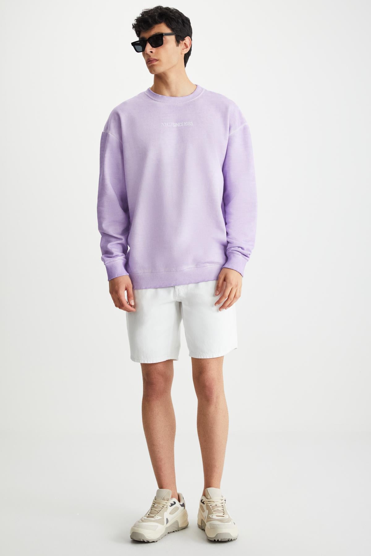 GRIMELANGE BLANDON Herren Fleece-Sweatshirt Flieder