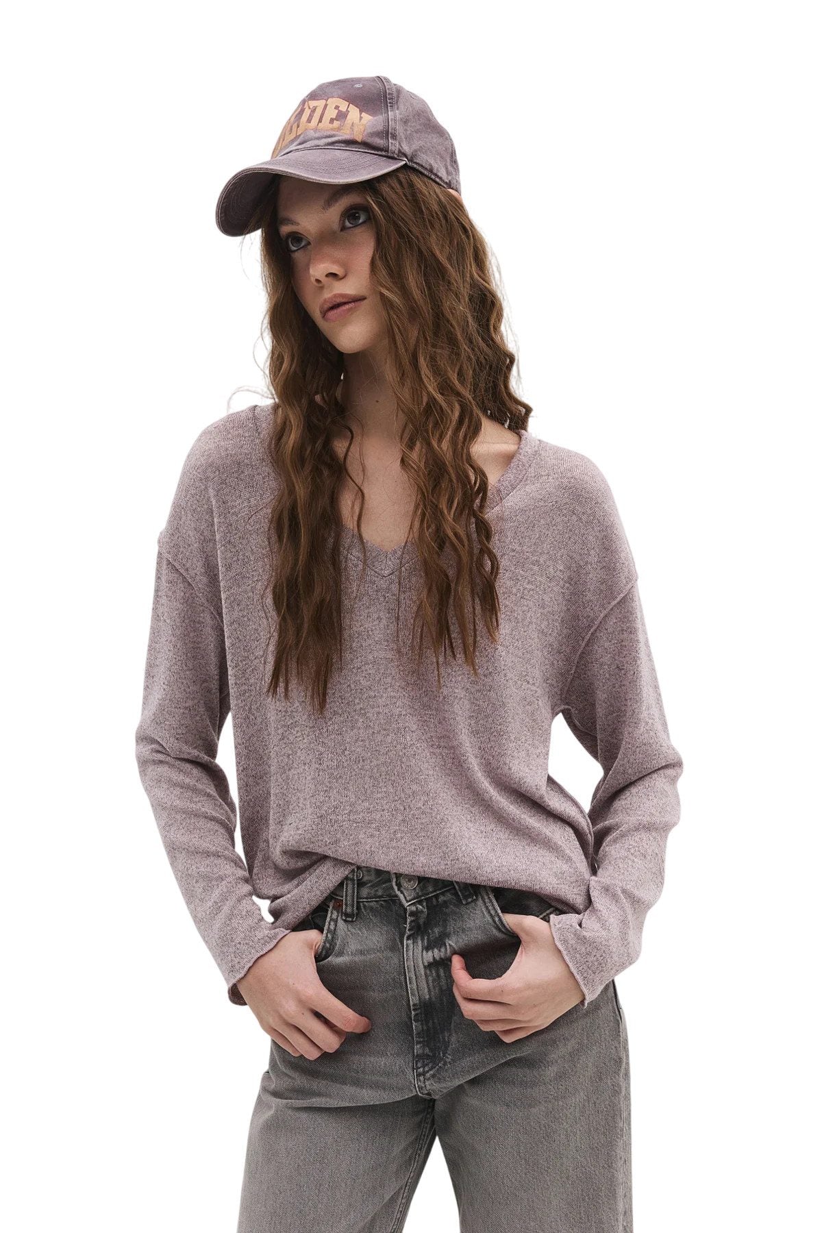Bluse mit V-Ausschnitt