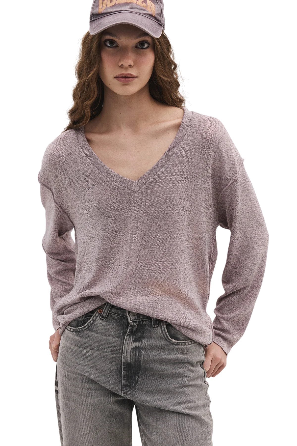 Bluse mit V-Ausschnitt