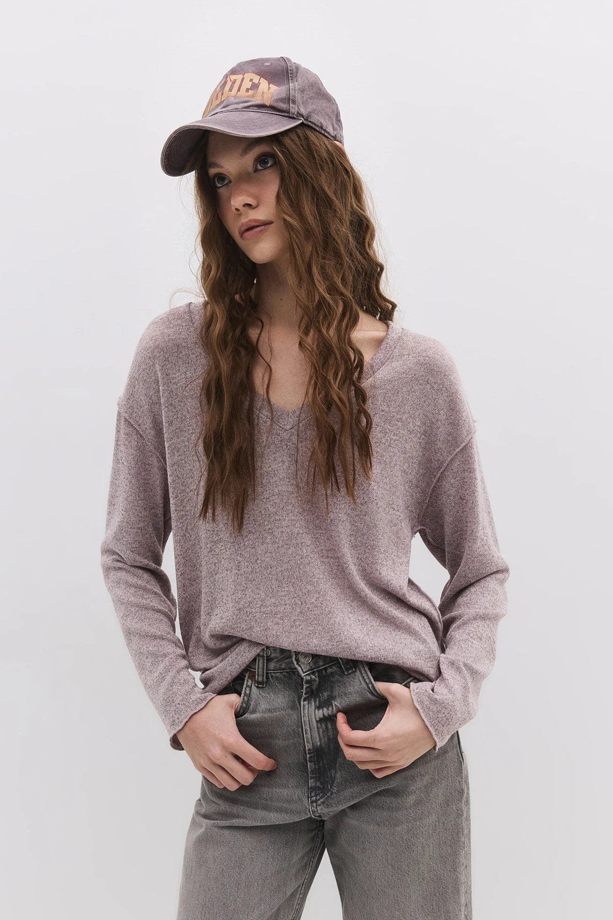 Bluse mit V-Ausschnitt