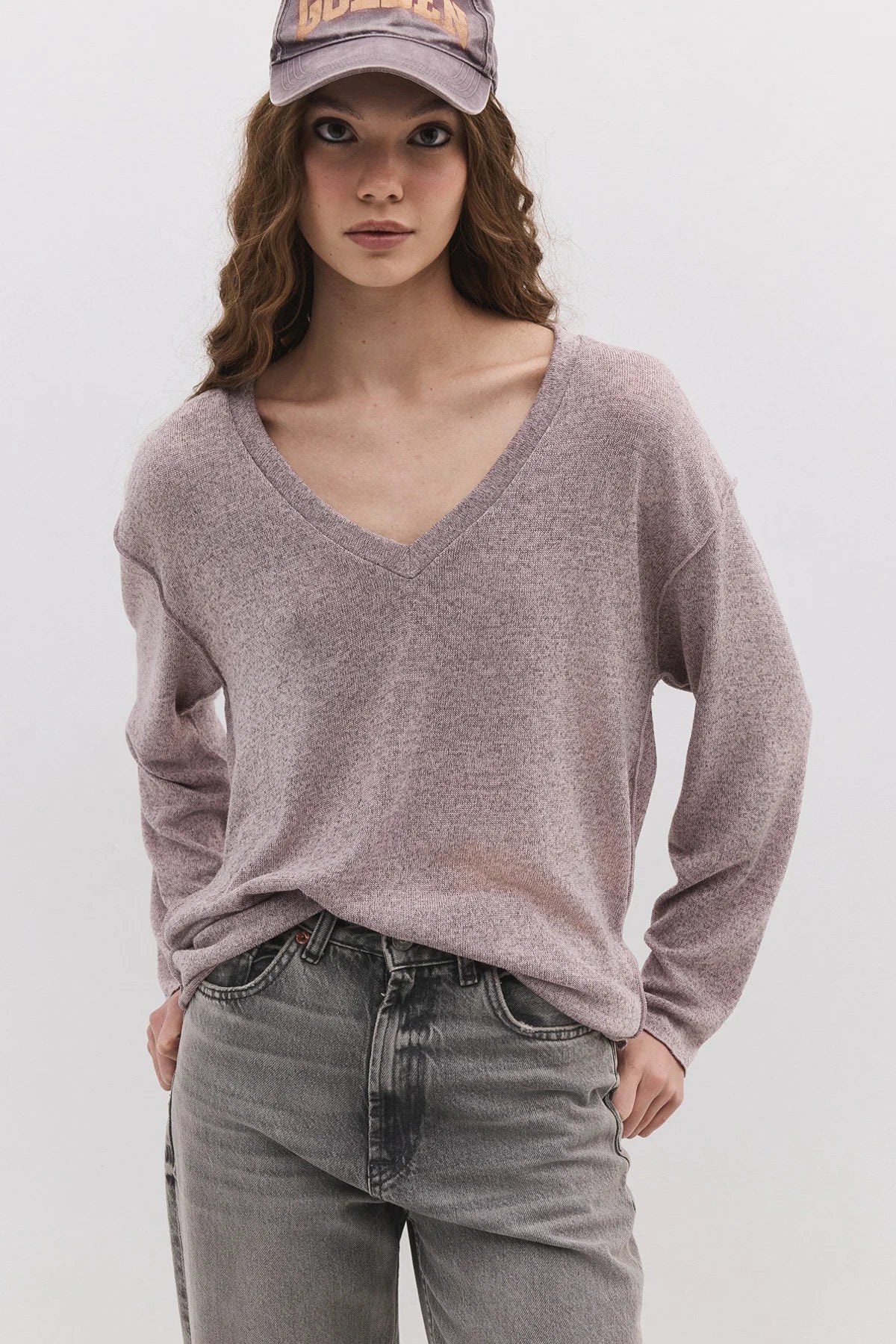 Bluse mit V-Ausschnitt