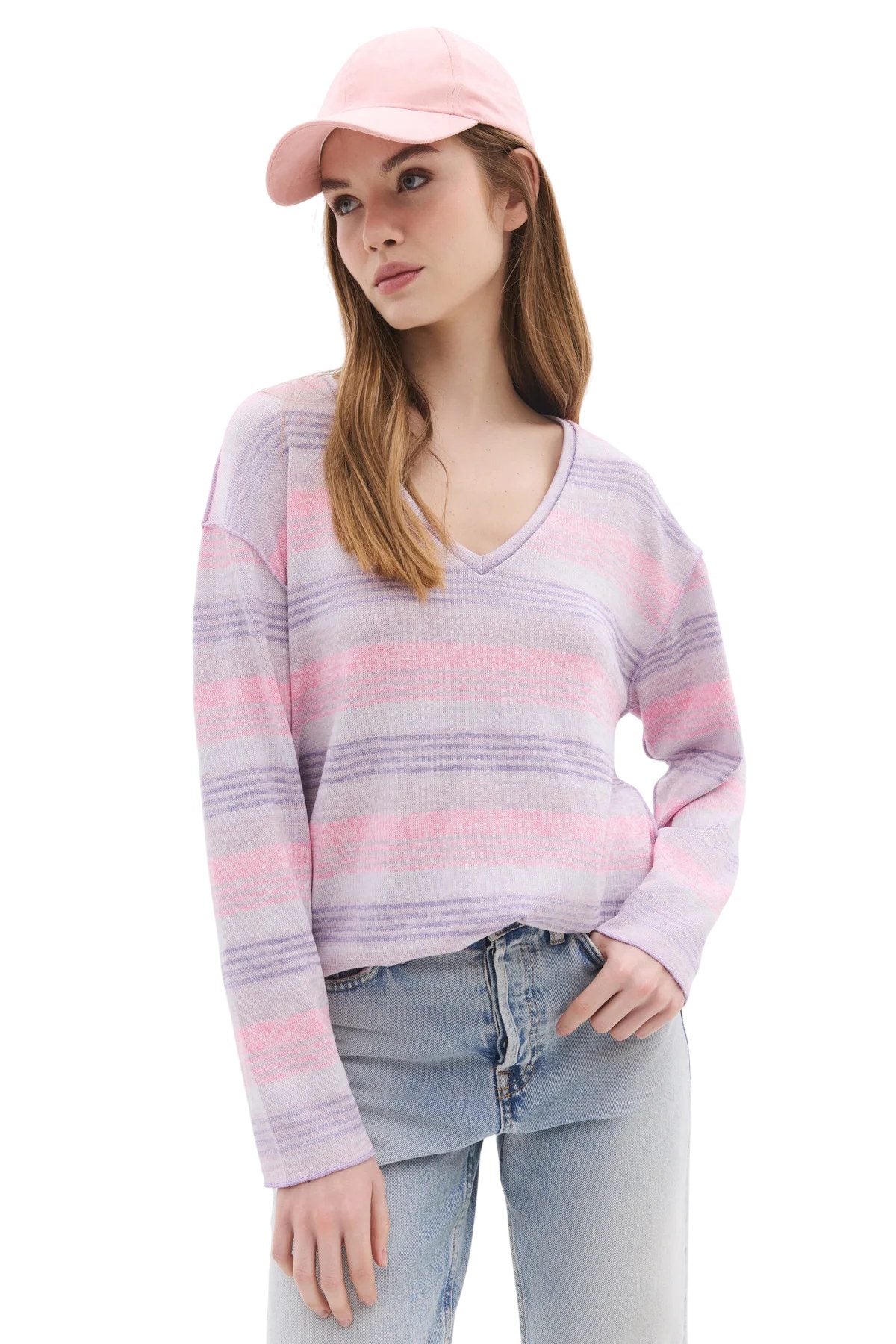 Bluse mit V-Ausschnitt