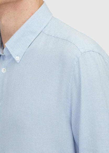 Blaues Freizeithemd aus Baumwollmischgewebe