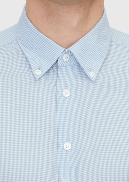 Blaues Freizeithemd aus Baumwollmischgewebe