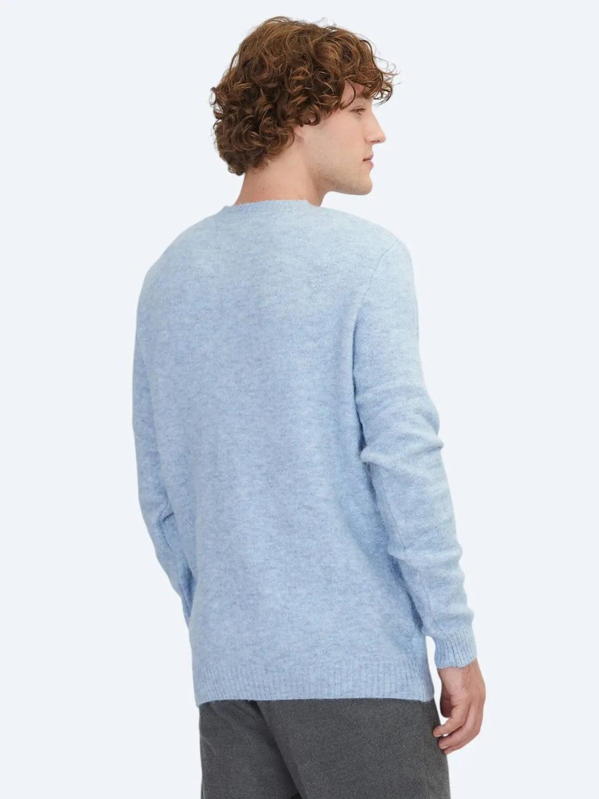Blaues Strick-Sweatshirt
