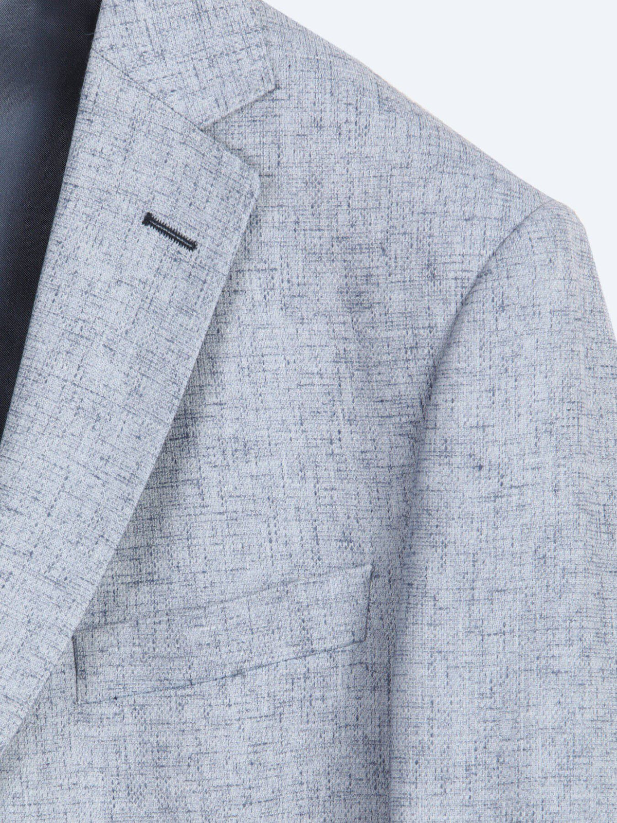 Blau gemusterte Leinenjacke Regular Fit