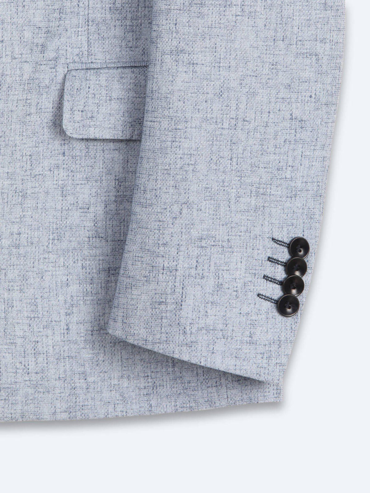 Blau gemusterte Leinenjacke Regular Fit