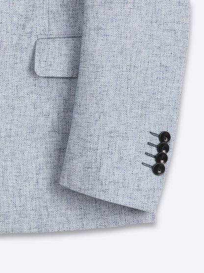 Blau gemusterte Leinenjacke Regular Fit