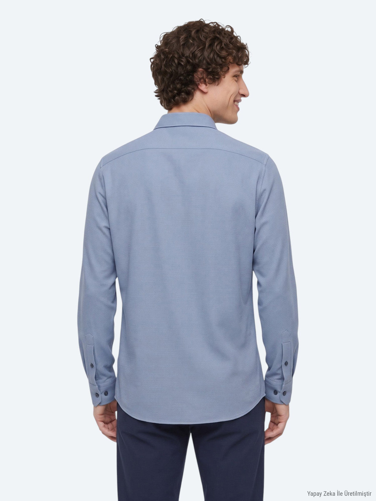 KİP Blaues Regular Fit Gewebe Freizeithemd Hellblau