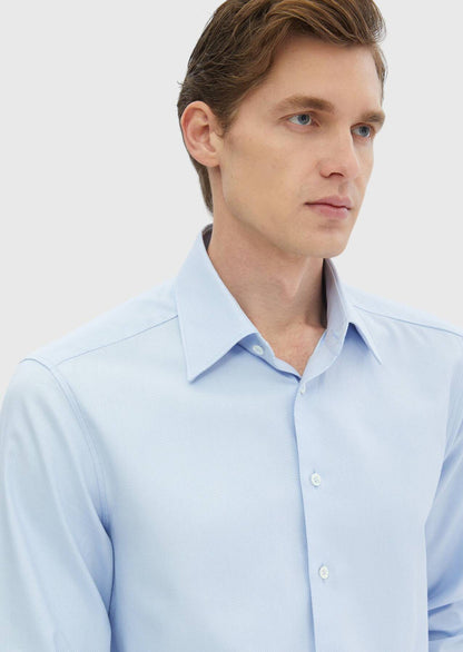 Blaues Baumwollhemd Regular Fit