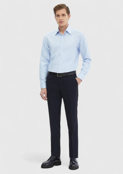 Blaues Baumwollhemd Regular Fit