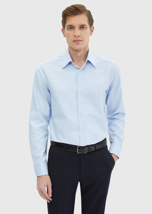 Blaues Baumwollhemd Regular Fit